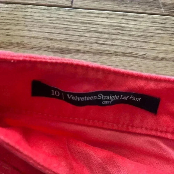 ❤️2/$50❤️[10]Talbot Coral Red Velveteen Straight  Pants - Picture 5 of 11